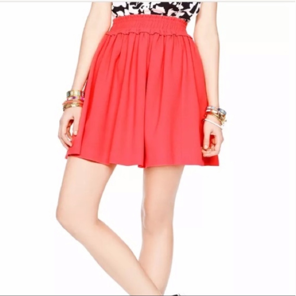 Kate Spade Hot Pink Crepe Gathered Skirt S